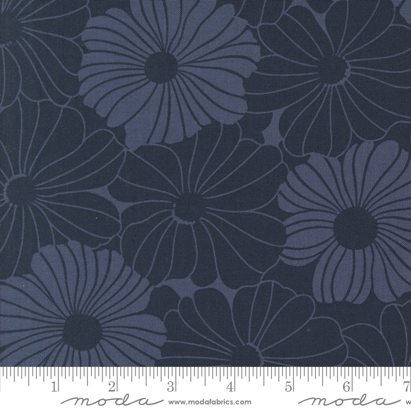 V & Co Color Crush Bloom Florals Indigo Fabric