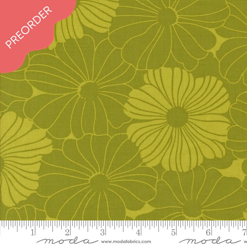 V & Co Color Crush Bloom Florals Zest Green Fabric