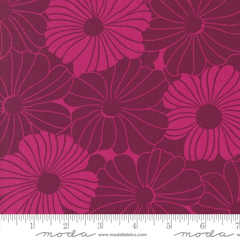 V & Co Color Crush Bloom Florals Magenta Pink Fabric