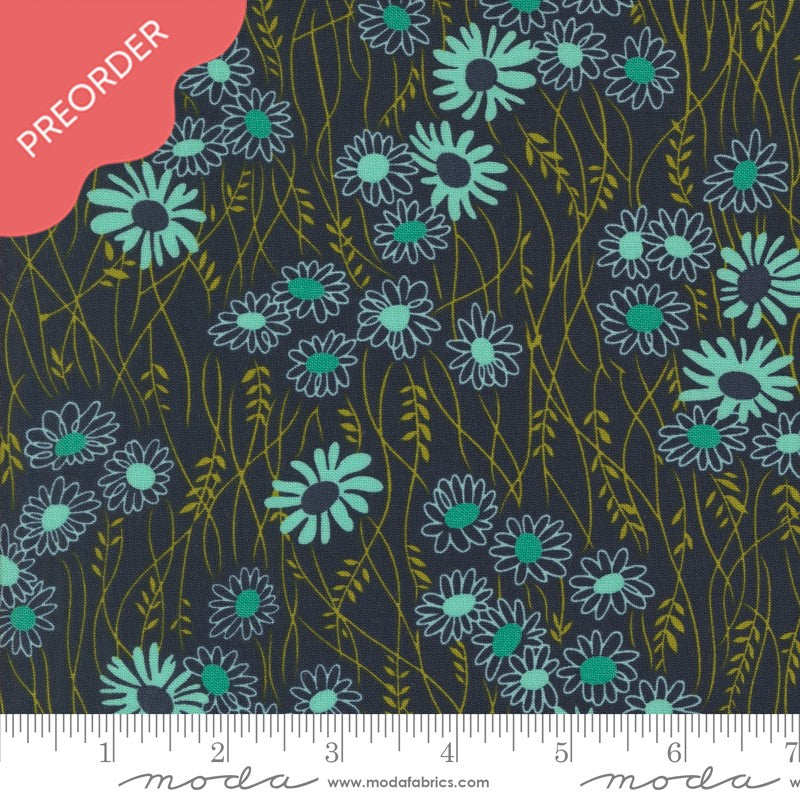 V & Co Color Crush Mingle Florals Indigo Blue Fabric