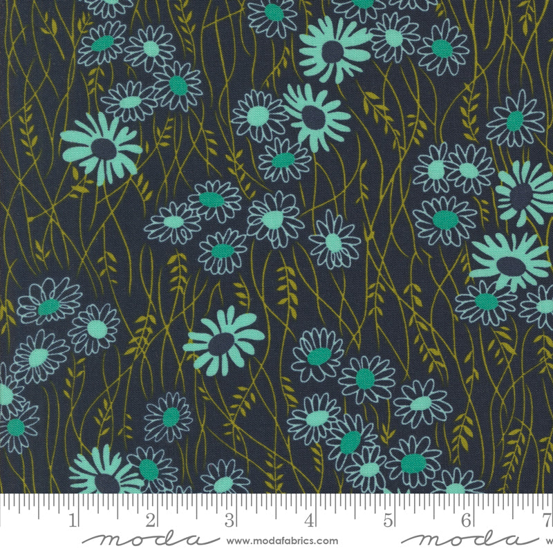 V & Co Color Crush Mingle Florals Indigo Blue Fabric