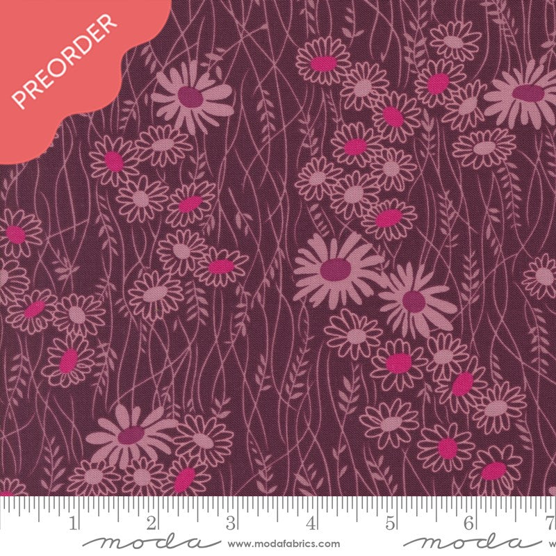 V & Co Color Crush Mingle Florals Plum Pink Fabric