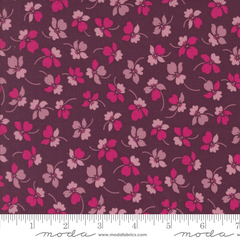 V & Co Color Crush Flourish Florals Plum Fabric