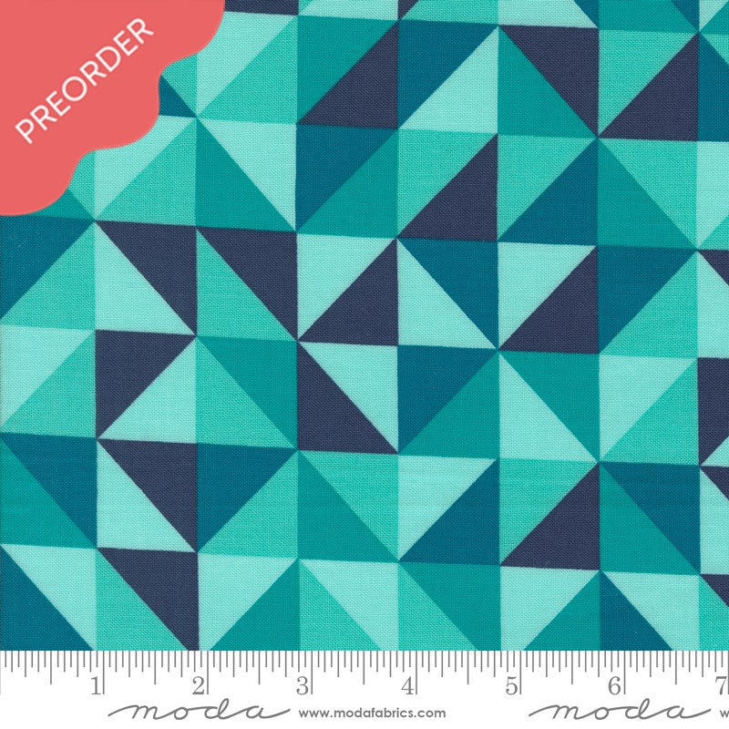 V & Co Color Crush Prism Geometric Turquoise Fabric