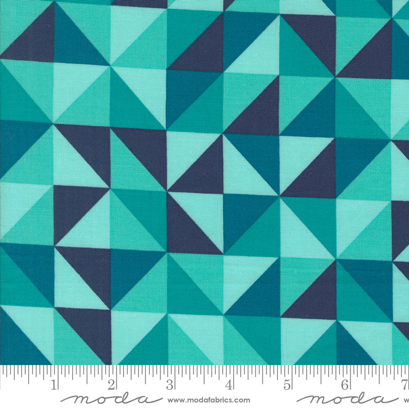 V & Co Color Crush Prism Geometric Turquoise Fabric