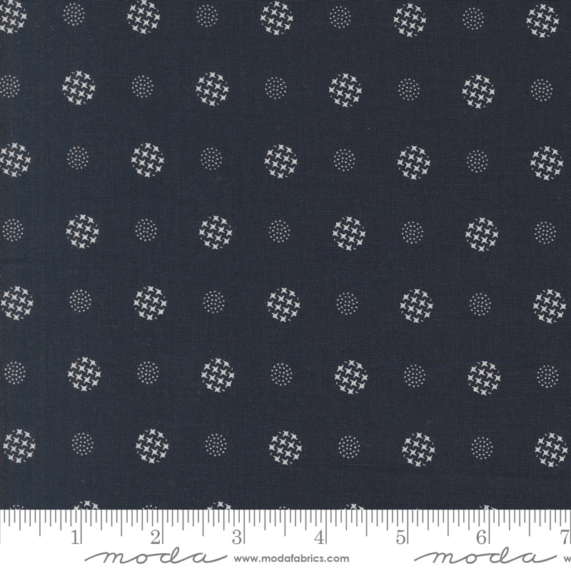 V & Co Color Crush Mod Dots Indigo Fabric