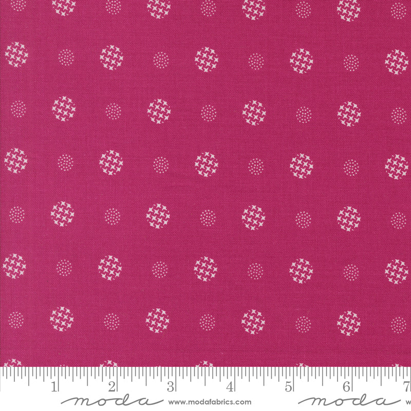 V & Co Color Crush Mod Dots Magenta Fabric