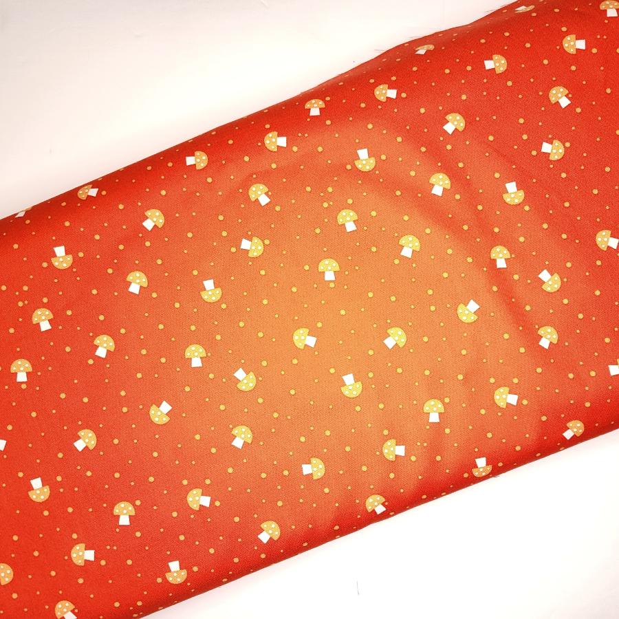 Kristy Lea Bloom Mushies Orange Fabric