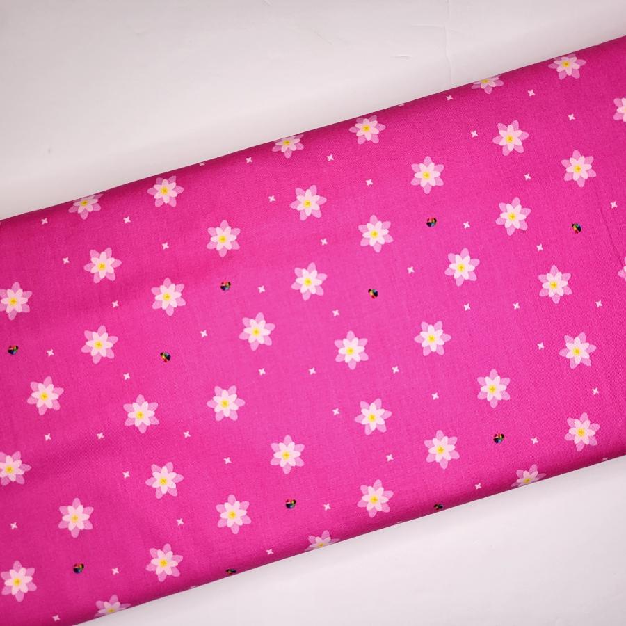 Kristy Lea Bloom Blissful Hot Pink Fabric