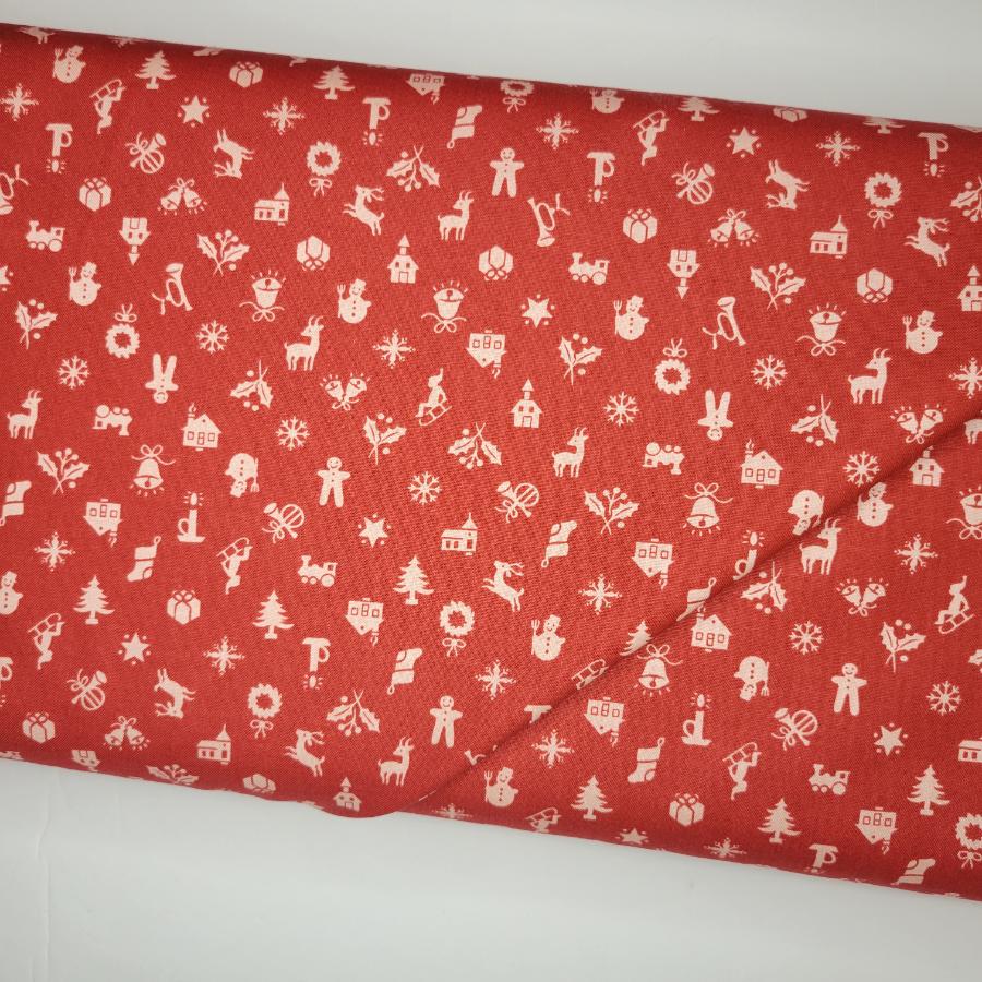 Lori Holt Hometown Holiday Christmas Berry Red Fabric