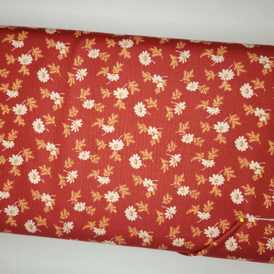 Lori Holt Hometown Holiday Pineflower Berry Red Fabric