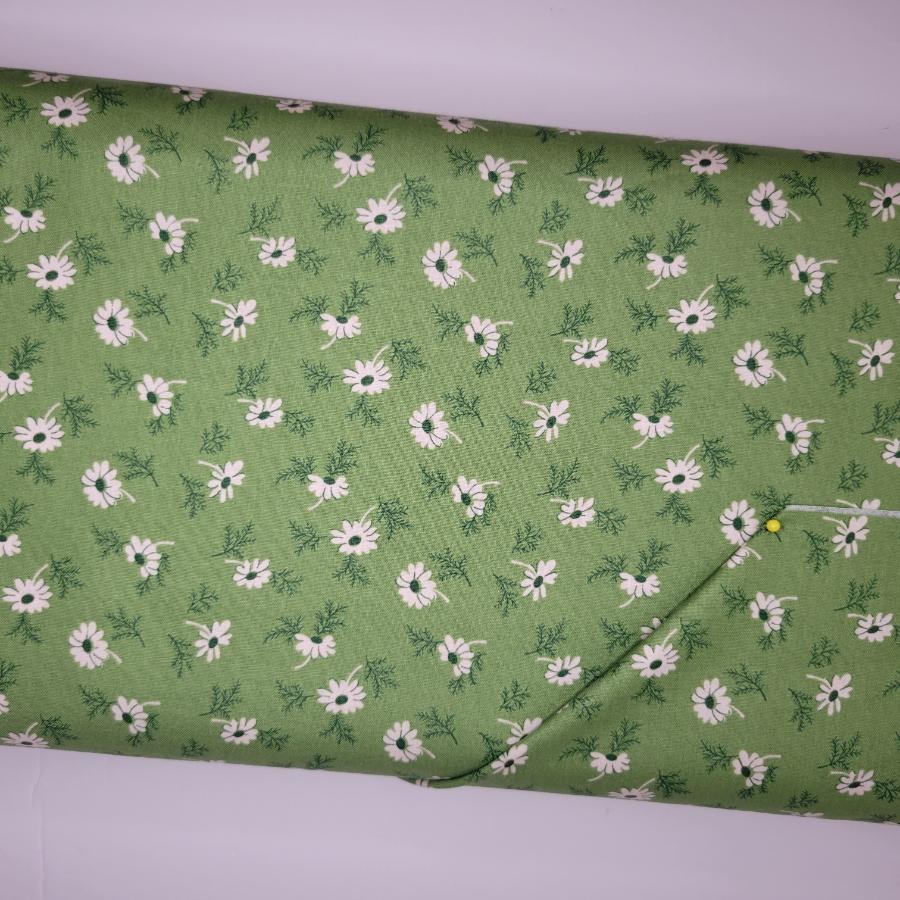 Lori Holt Hometown Holiday Pineflower Basil Green Fabric