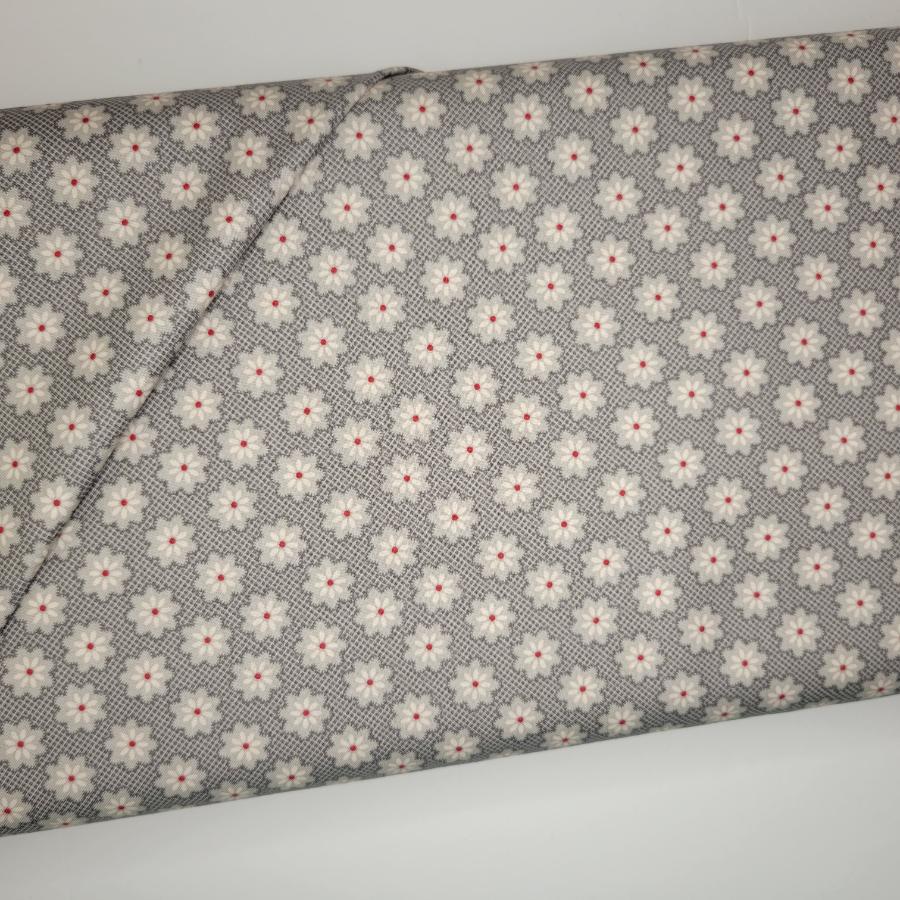 Lori Holt Hometown Holiday Woolly Flower Gray Fabric