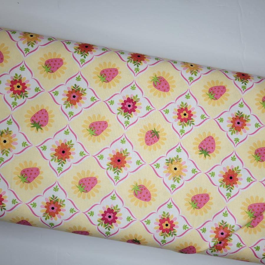 Poppie Cotton Calico Cowgirls Feeling Quilty Yellow Fabric