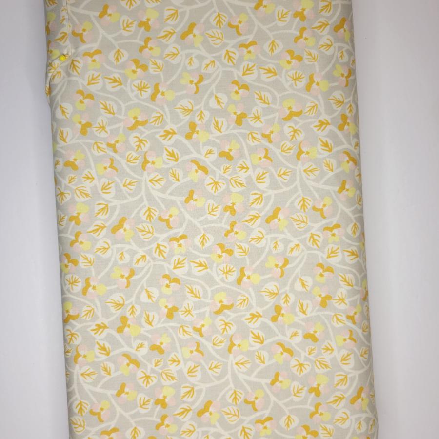 Ruby Star Society Bird is the Word Pansy Sandbox Cream Floral Fabric