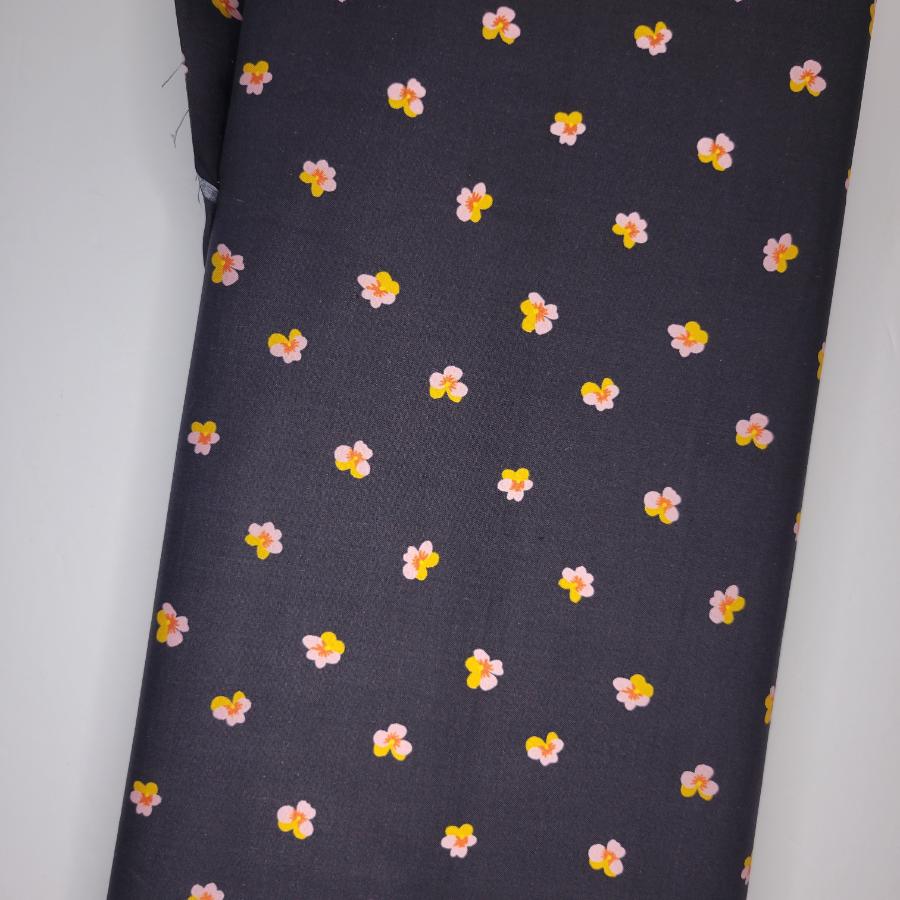 Ruby Star Society Bird is the Word Violet Soft Black Floral Fabric