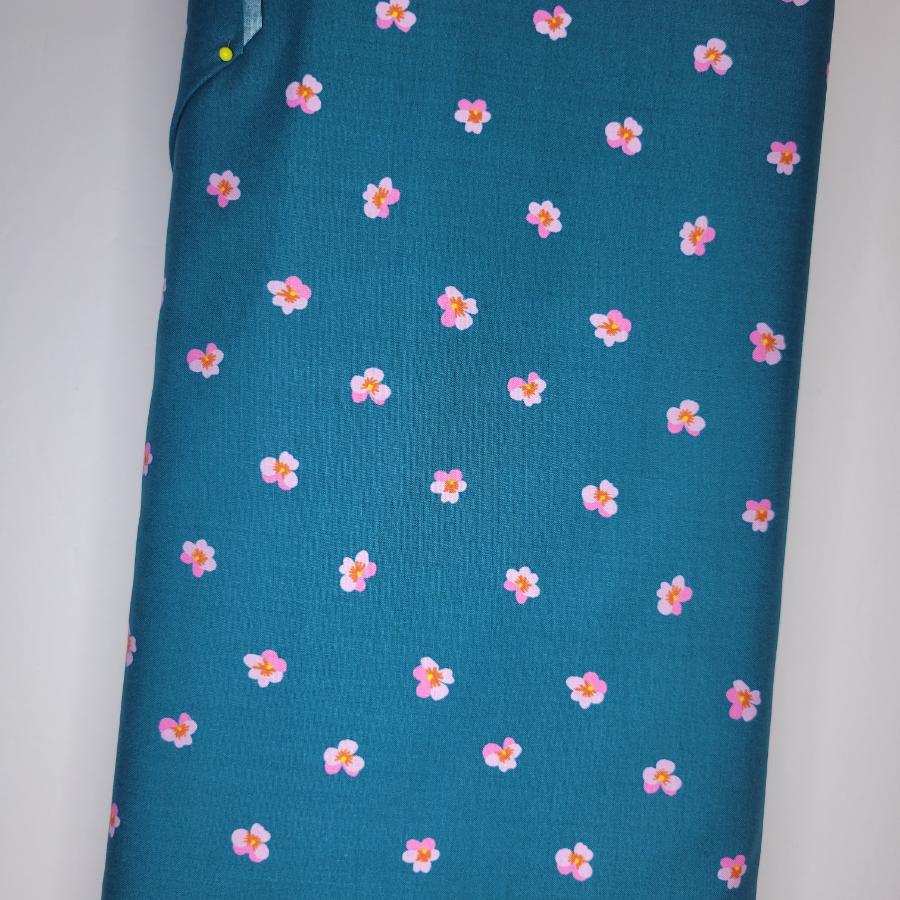 Ruby Star Society Bird is the Word Violet Storytime Teal Floral Fabric