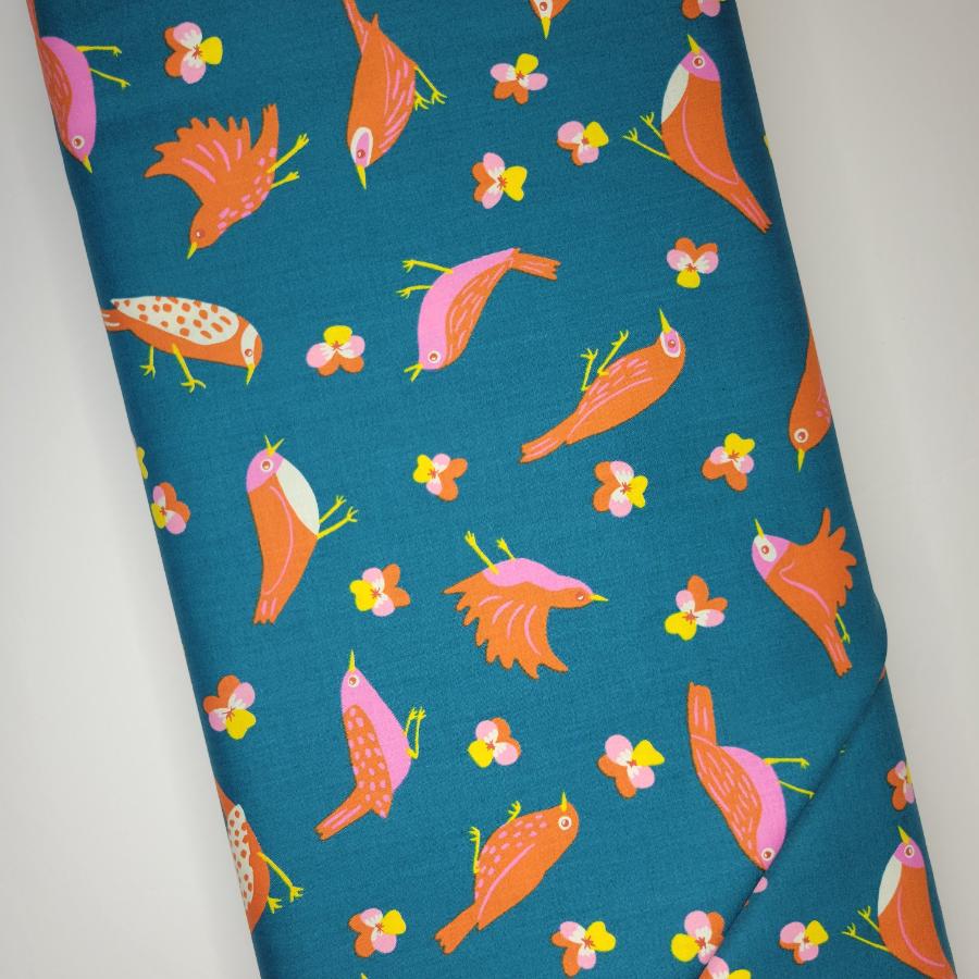 Ruby Star Society Bird is the Word Migration Storytime Teal Fabric