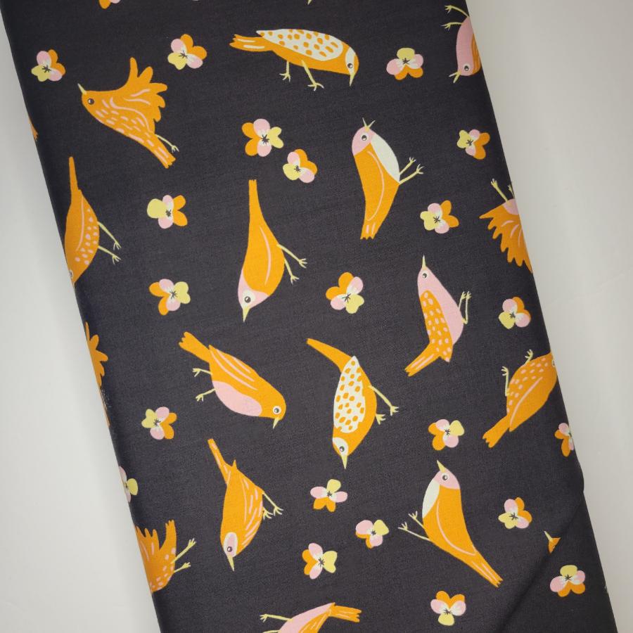 Ruby Star Society Bird is the Word Migration Soft Black Fabric