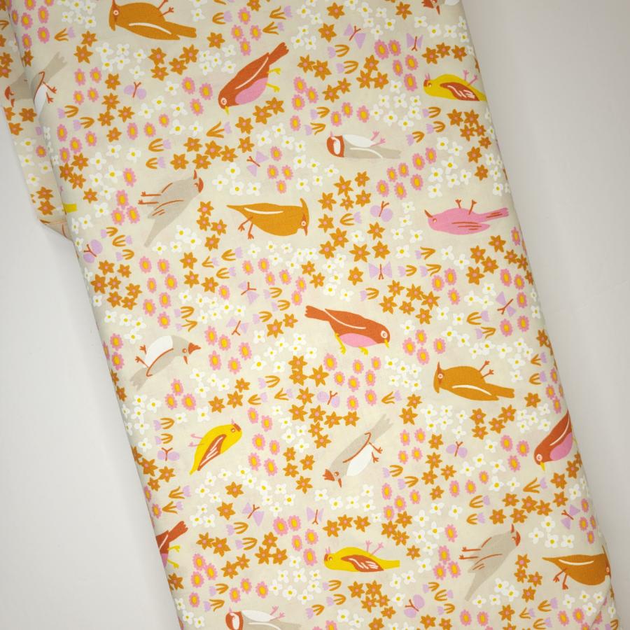 Ruby Star Society Bird is the Word Spark Natural Cream Fabric