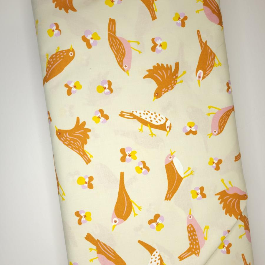 Ruby Star Society Bird is the Word Migration Natural Cream Fabric