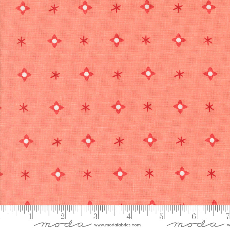 Lizzy House Tiny Christmas Stars Carnation Pink Fabric