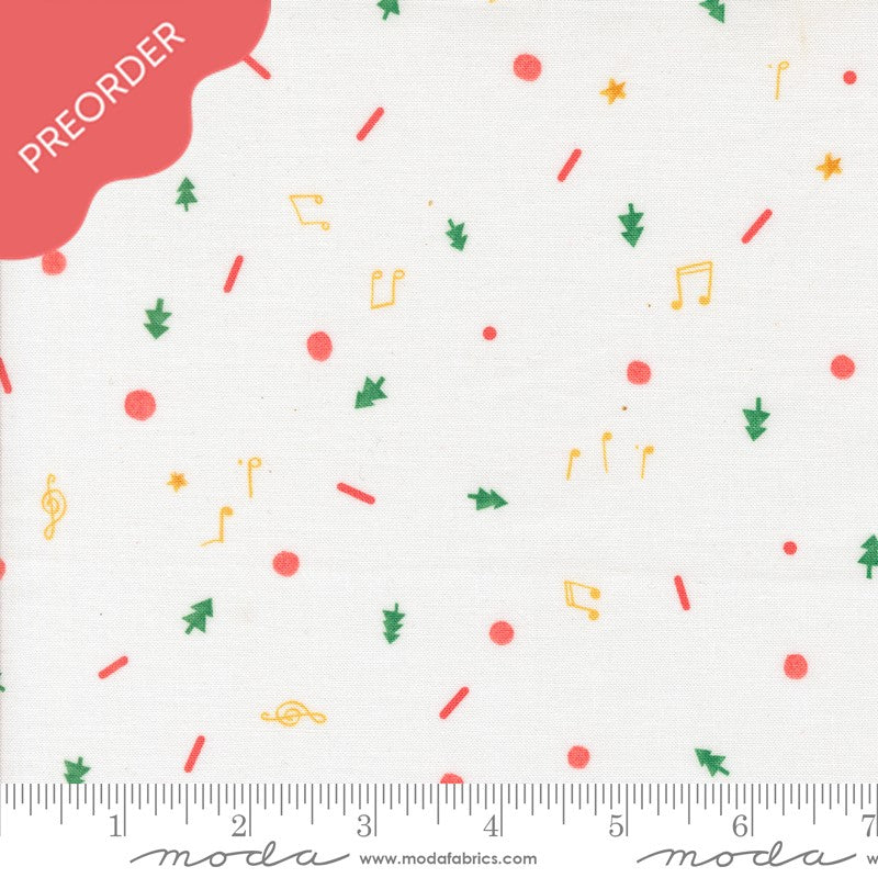 Lizzy House Tiny Christmas Cookies Snow White Fabric