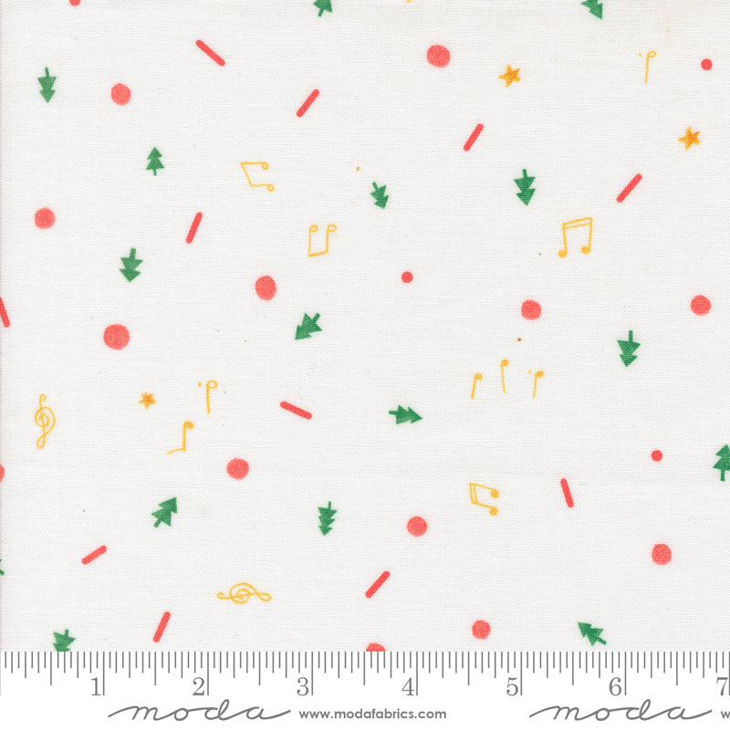 Lizzy House Tiny Christmas Cookies Snow White Fabric