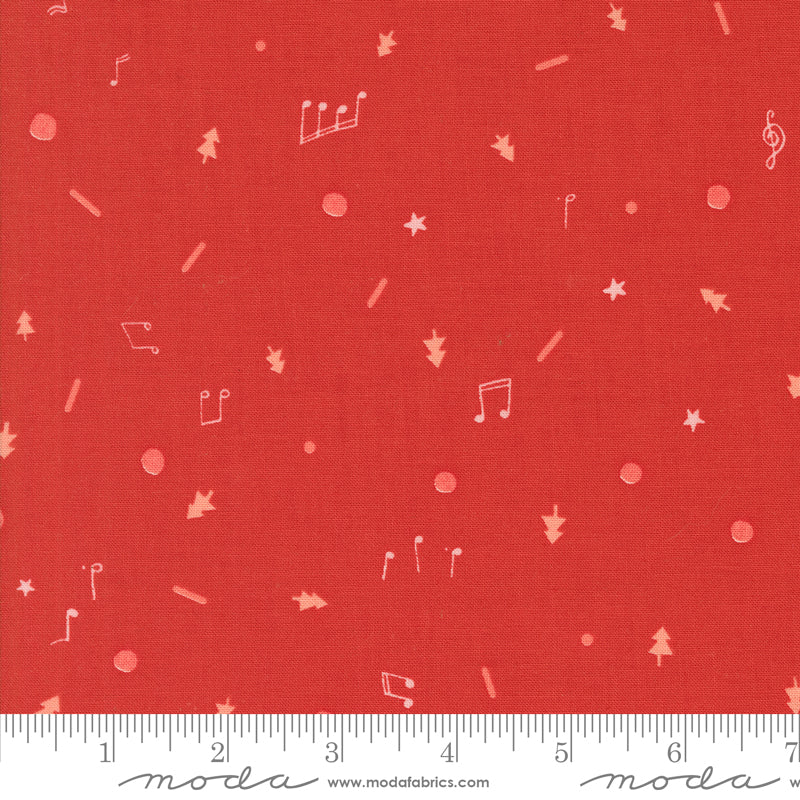 Lizzy House Tiny Christmas Cookies Red Fabric