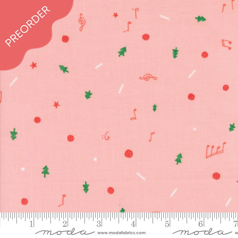 Lizzy House Tiny Christmas Cookies Cotton Candy Fabric