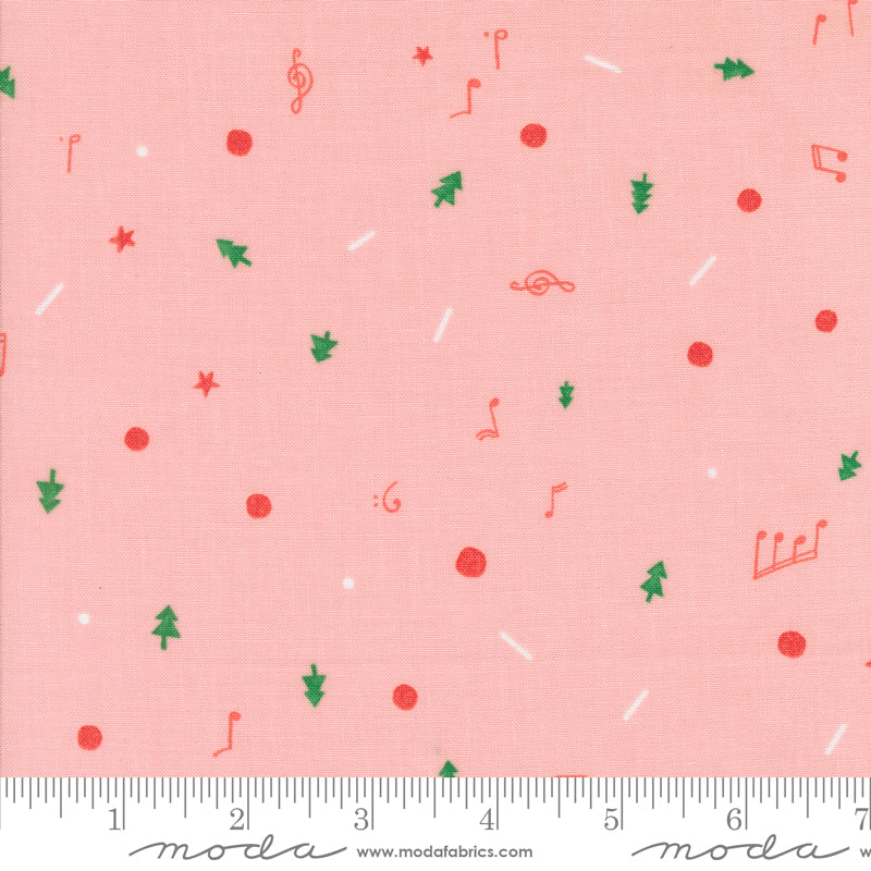 Lizzy House Tiny Christmas Cookies Cotton Candy Fabric