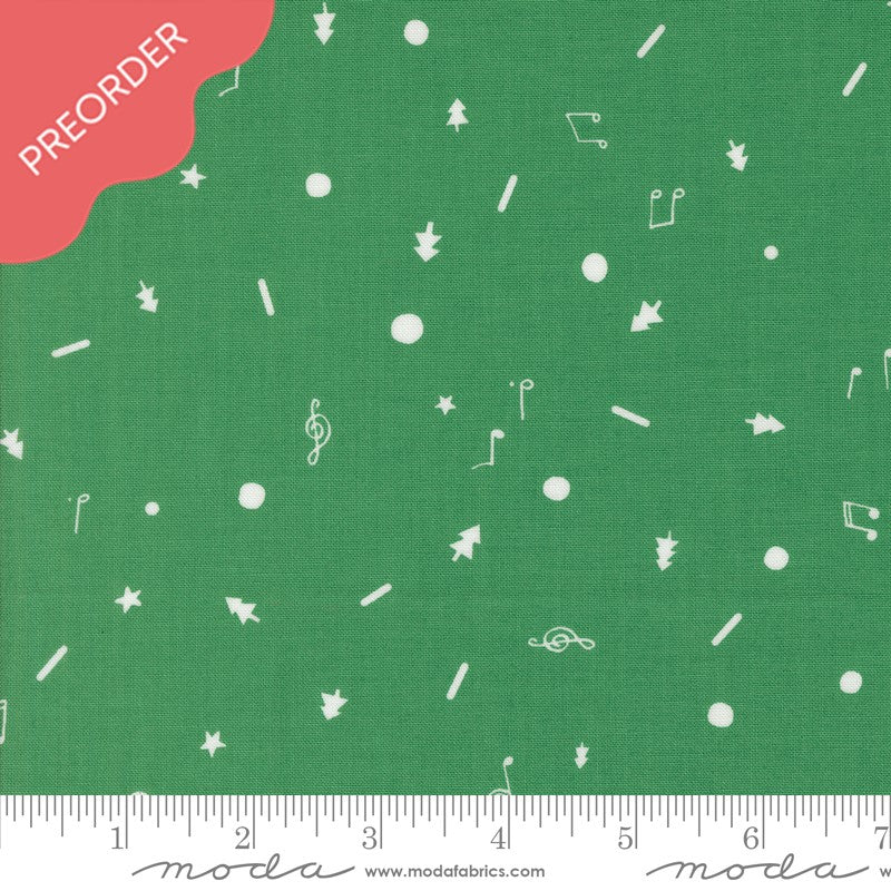 Lizzy House Tiny Christmas Cookies Forest Green Fabric