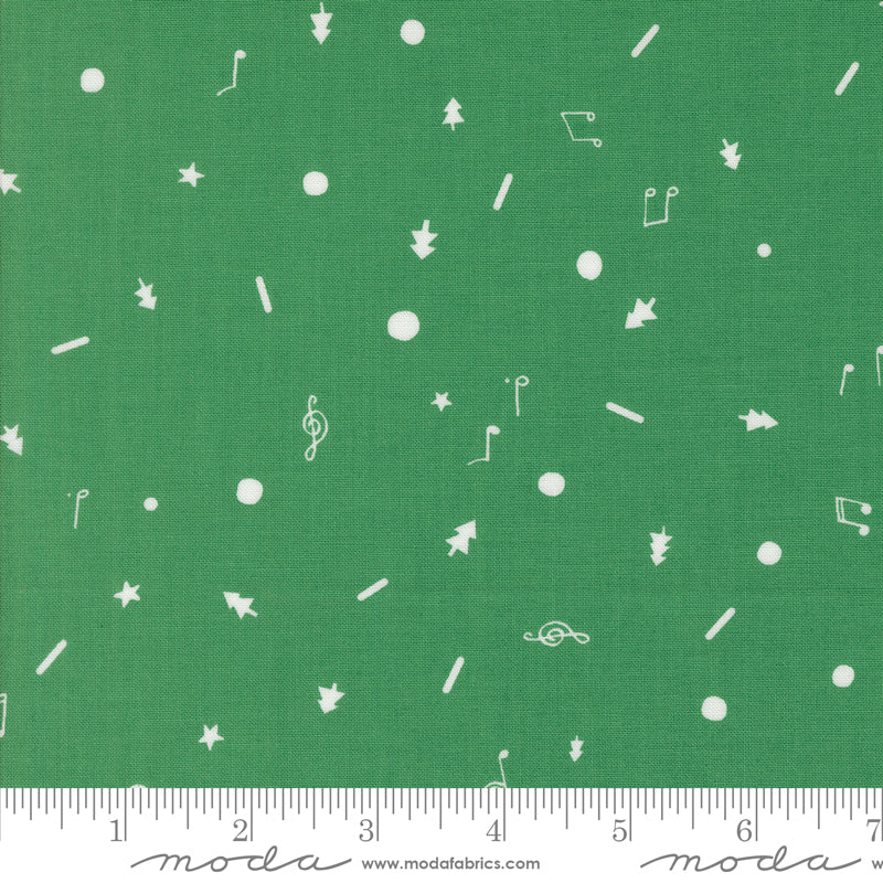 Lizzy House Tiny Christmas Cookies Forest Green Fabric