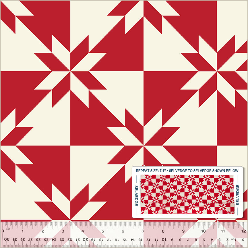 Whistler Studios Perfect Points Hunter's Star Red Fabric