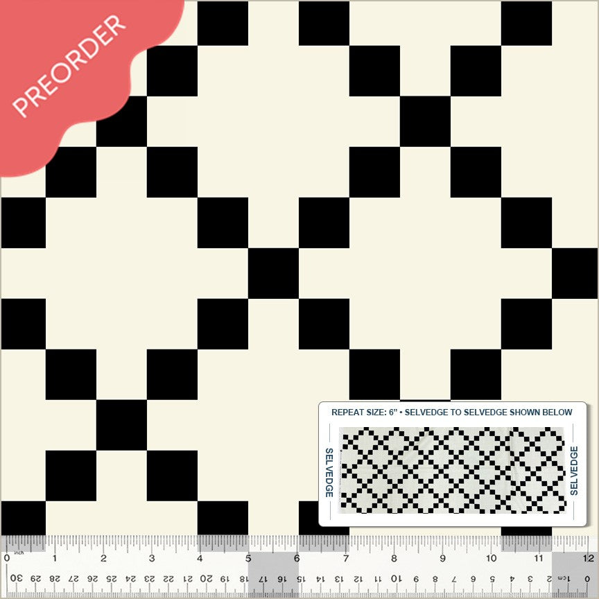 Whistler Studios Perfect Points Nine Patch Black & White Fabric