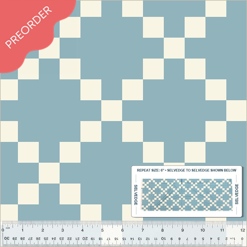 Whistler Studios Perfect Points Nine Patch Blue Fabric