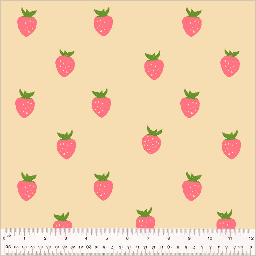 Heather Ross Meadows Berry Cream HALF YARD by 108" Wide Back Quilt Fabric