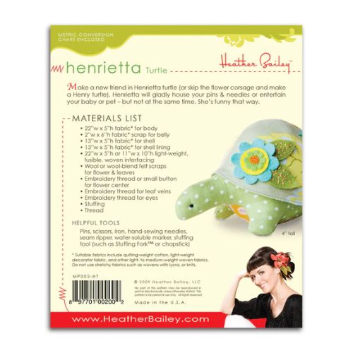 Henrietta Turtle Pincushion Pattern by Heather Bailey