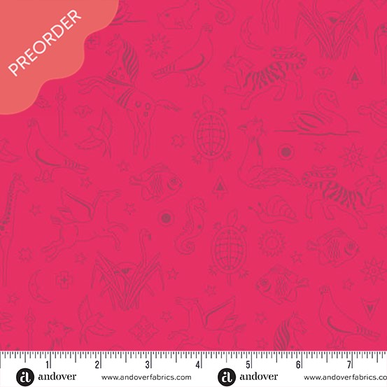 Alison Glass Sunprint 2025 Philately Strawberry Pink Fabric