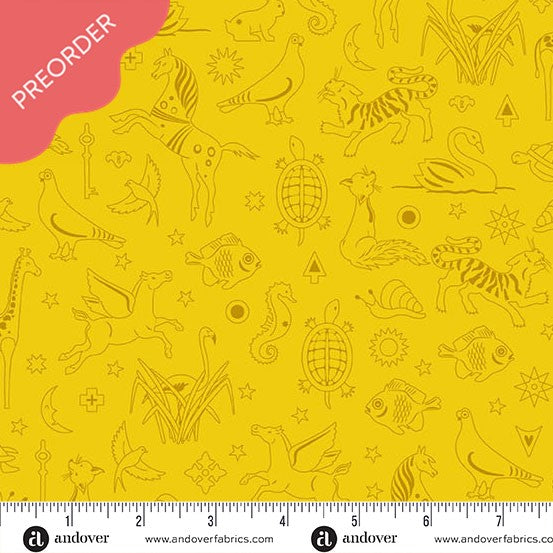 Alison Glass Sunprint 2025 Philately Canary Yellow Fabric