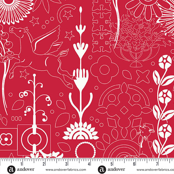 Alison Glass Sunprint 2025 Cameo Cardinal Red Fabric