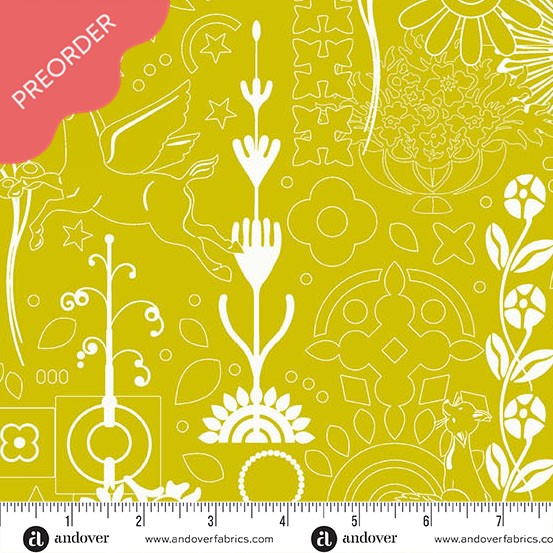 Alison Glass Sunprint 2025 Cameo Snake Chartreuse Fabric