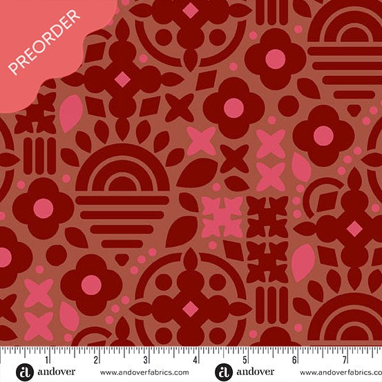 Alison Glass Sunprint 2025 This and That Owl Red Fabric