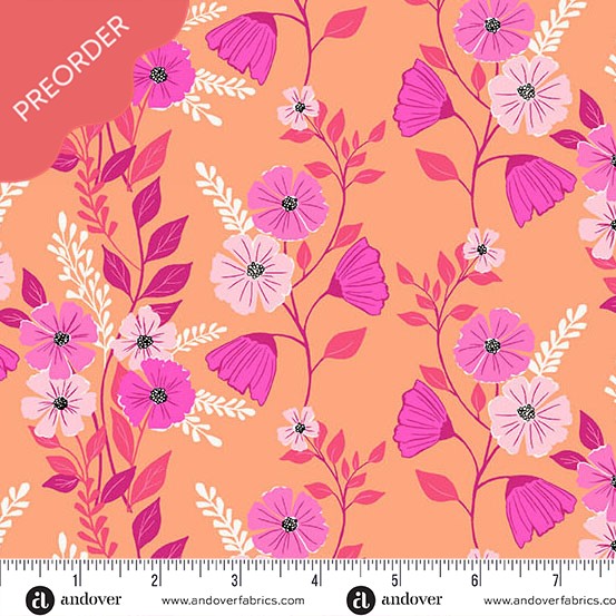 Stephanie Organes Memories Unfold Martha's Vineyard Peach Fuzz Fabric