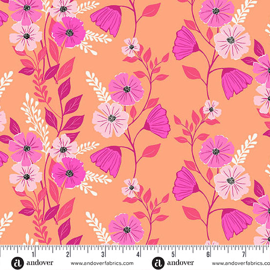 Stephanie Organes Memories Unfold Martha's Vineyard Peach Fuzz Fabric