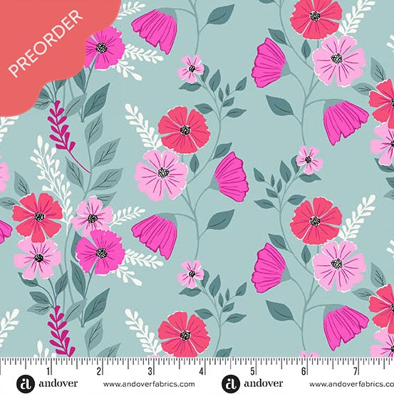 Stephanie Organes Memories Unfold Martha's Vineyard Teal Fabric