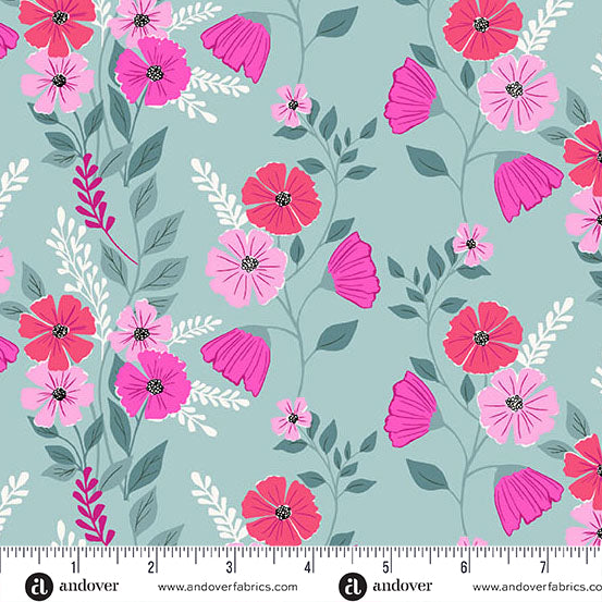 Stephanie Organes Memories Unfold Martha's Vineyard Teal Fabric