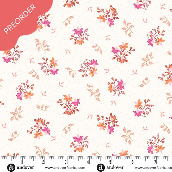 Stephanie Organes Memories Unfold Echinacea Off White Fabric