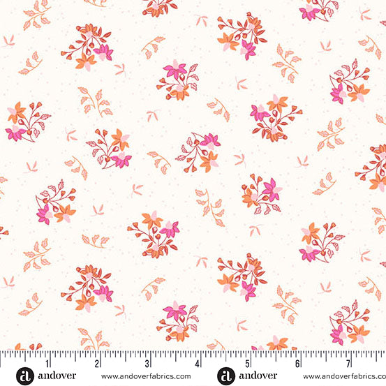 Stephanie Organes Memories Unfold Echinacea Off White Fabric