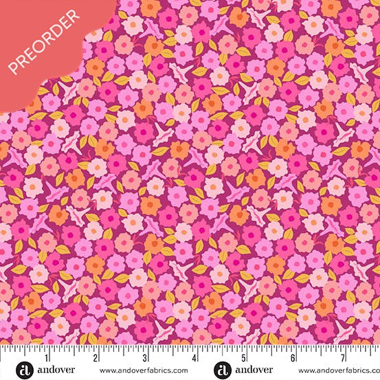 Stephanie Organes Memories Unfold Floret Magenta Fabric